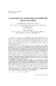 [Article] A measurement error model for time-series studies of air pollution and mortality