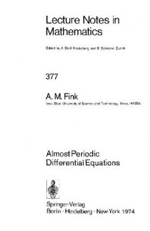 Almost Periodic Differential Equations