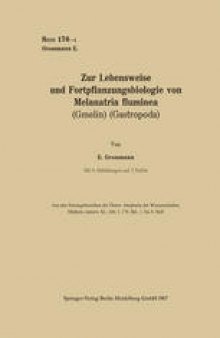 Zur Lebensweise und Fortpflanzungsbiologie von Melanatria fluminea (Gmelin) (Gastropoda)