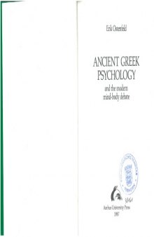 Ancient Greek Psychology and Modern Mind-Body Debate