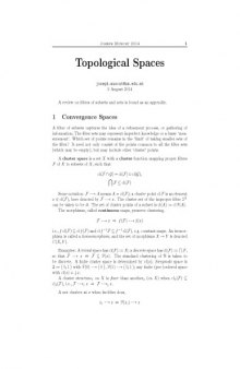 Topological Spaces [expository notes]