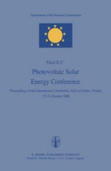 Photovoltaic Solar Energy Conference: Proceedings of the International Conference, held at Cannes, France, 27–31 October 1980