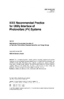 Recommended Practice for Utility Interface of Photovoltaic (Pv) Systems