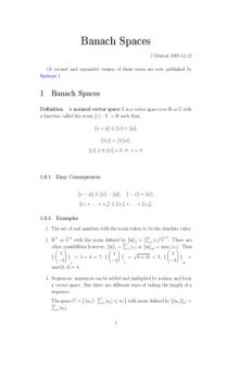 Banach Spaces [expository notes]