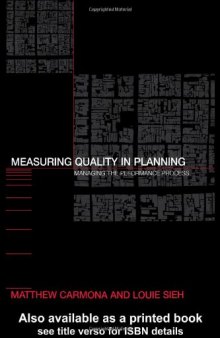 Measuring Quality in Planning: Managing the Performance Process