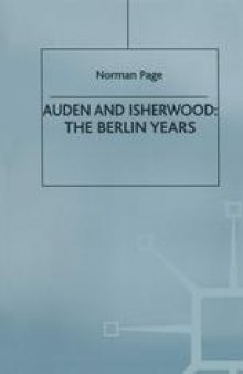 Auden and Isherwood The Berlin Years