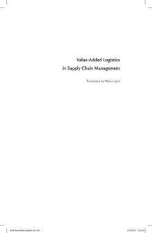 Value-Added Logistics in Supply Chain Management  