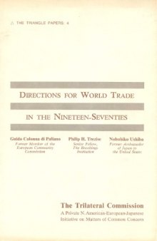 Directions for World Trade in the Nineteen-Seventies