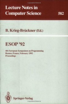 ESOP '92: 4th European Symposium on Programming Rennes, France, February 26–28, 1992 Proceedings