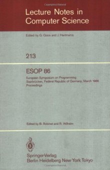 ESOP 86: European Symposium on Programming Saarbrücken, Federal Republic of Germany March 17–19, 1986 Proceedings