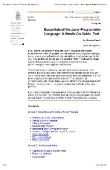 Essentials of the Java Programming Language: A Hands-On Guide, Part 1