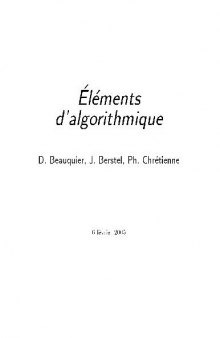 Eléments d'algorithmique