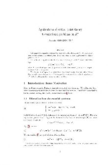 Applications of critical point theory to variational problems on R^n