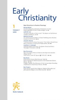 Early Christianity 1.1 (2010) New Directions in Pauline Theology