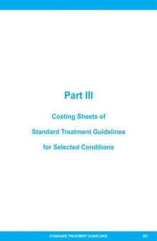 Costing sheets of Standard Treatment Guidelines for Selected Conditions