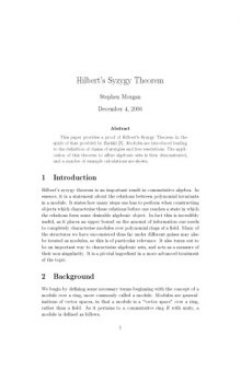 Hilbert’s Syzygy Theorem