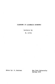 Elements of algebraic geometry 