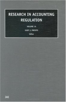 Research in Accounting Regulation, Vol. 16 (Research in Accounting Regulation) (Research in Accounting Regulation)