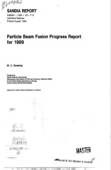 Particle beam fusion progress report for 1989