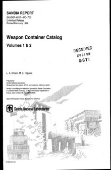 Weapon (nuclear) Container Catalog [vols 1, 2]