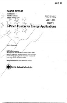 Z-Pinch Fusion for Energy Applications