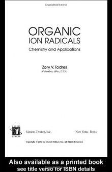 Organic Ion Radicals: Chemistry and Applications