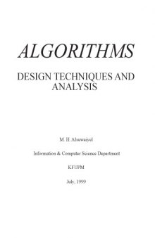 Algorithms: Design Techniques and Analysis