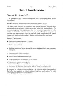 Unit Operations. of Chemical Engineering - Course Notes