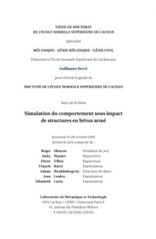 Simulation du comportement sous impact de structures en béton armé