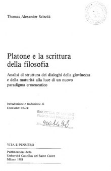 Platone e la scrittura della filosofia