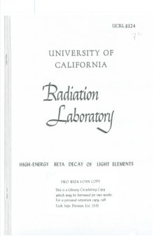 High-energy beta decay of light elements