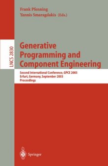 Generative Programming and Component Engineering: Second International Conference, GPCE 2003, Erfurt, Germany, September 22-25, 2003. Proceedings