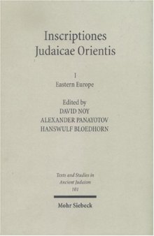 Inscriptiones Judaicae Orientis. Band I: Eastern Europe
