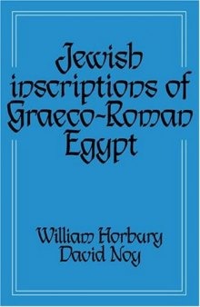 Jewish Inscriptions of Graeco-Roman Egypt