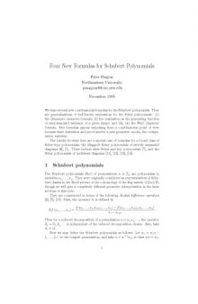 Four New Formulas for Schubert Polynomials