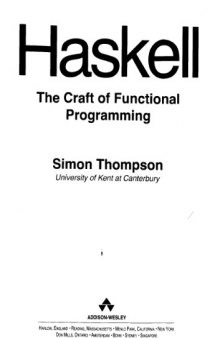 Haskell: the craft of functional programming