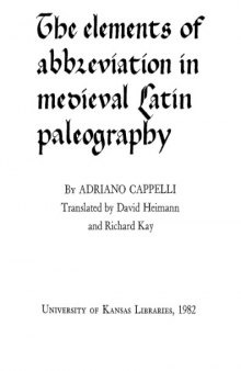 Elements of Abbreviation in Medieval Latin Paleography