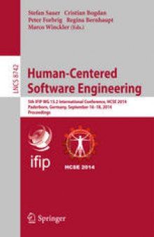 Human-Centered Software Engineering: 5th IFIP WG 13.2 International Conference, HCSE 2014, Paderborn, Germany, September 16-18, 2014. Proceedings
