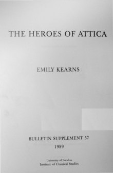 Heroes of Attica (Bulletin Supplement)