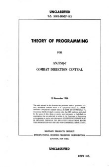 IBM 31P2-2FSQ7-112 Theory of Programming for AN FSQ-7 Combat Direction Central