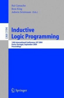 Inductive Logic Programming: 14th International Conference, ILP 2004, Porto, Portugal, September 6-8, 2004. Proceedings