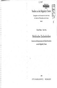 Hethitisches Zeichenlexikon: Inventar und Interpretation der Keilschriftzeichen aus den Bogazkoy-Texten (Studien zu den Bogazkoy-Texten) (German Edition)