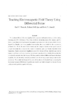 Teaching Electromagnetic Field Theory Using Differential Forms (IEEE Trans. Educ.)