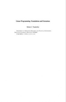 Linear Programming  Foundations and Extensions