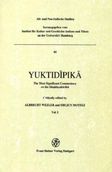 Yuktidīpikā : the most significant commentary on the Sāṃkhyakārikā 1.