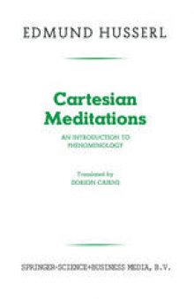 Cartesian Meditations: An Introduction to Phenomenology