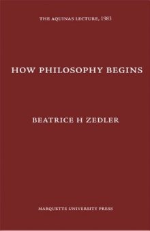 How philosophy begins