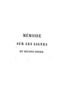 Memoire sur les lignes do second ordre