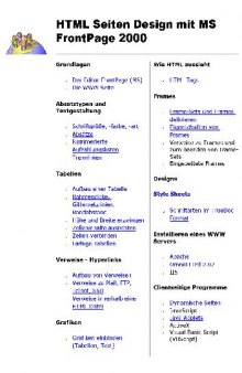 HTML Seiten Design mit MS FrontPage 2000