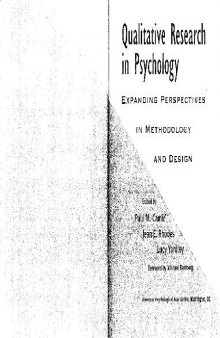 Qualitative Research In Psychology Expanding Perspectives In Methodolgy And DEsign